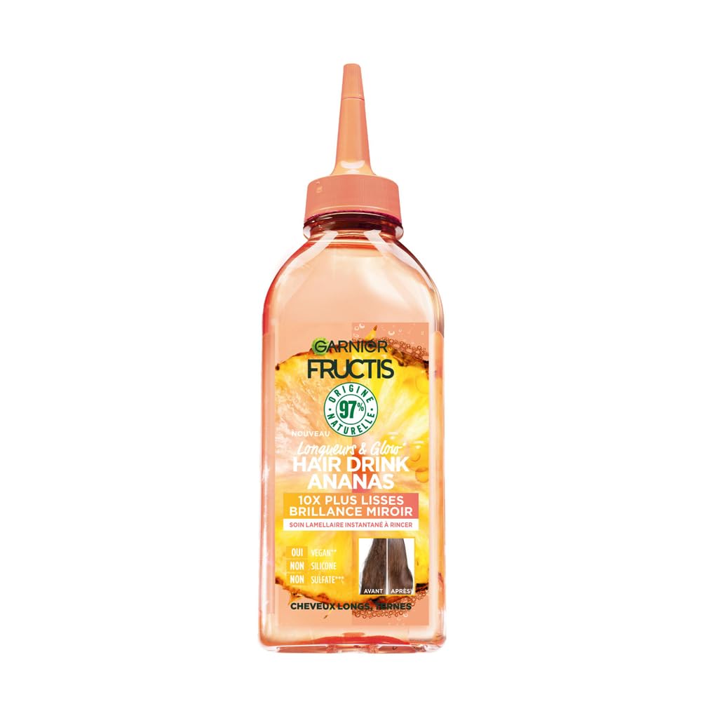 garnier-fructis-hair-drink-soin-lamellaire-lissant-ananas-vegan-200-ml image 1