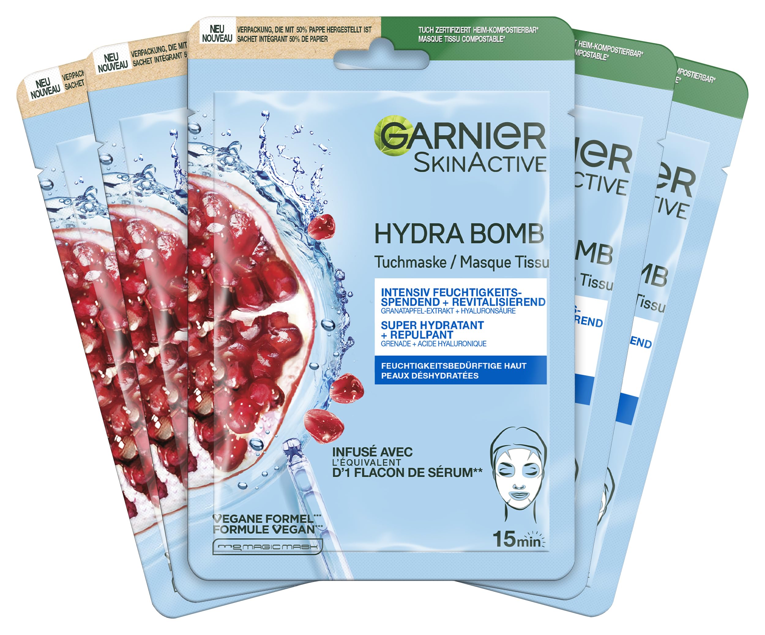garnier-skinactive-hydra-bomb-grenade-masques-tissu-5-x-28-g image 1