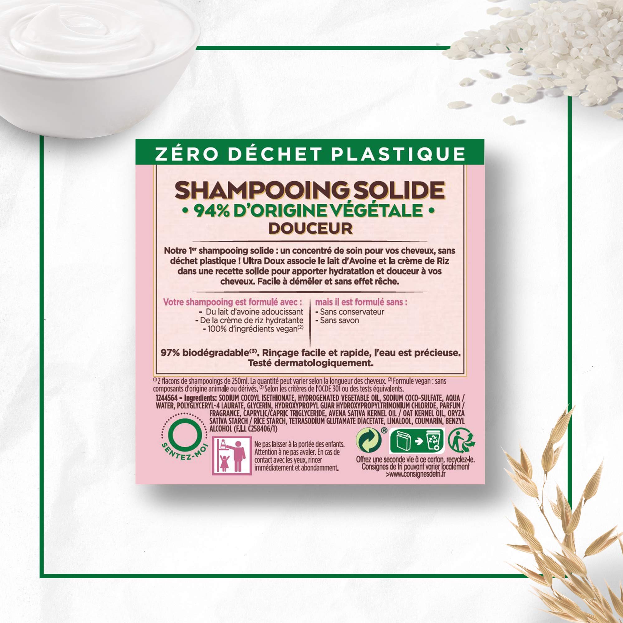 garnier-ultra-doux-shampooing-solide-hydratant-lait-d-avoine-et-cr-me-de-riz-60- image 2