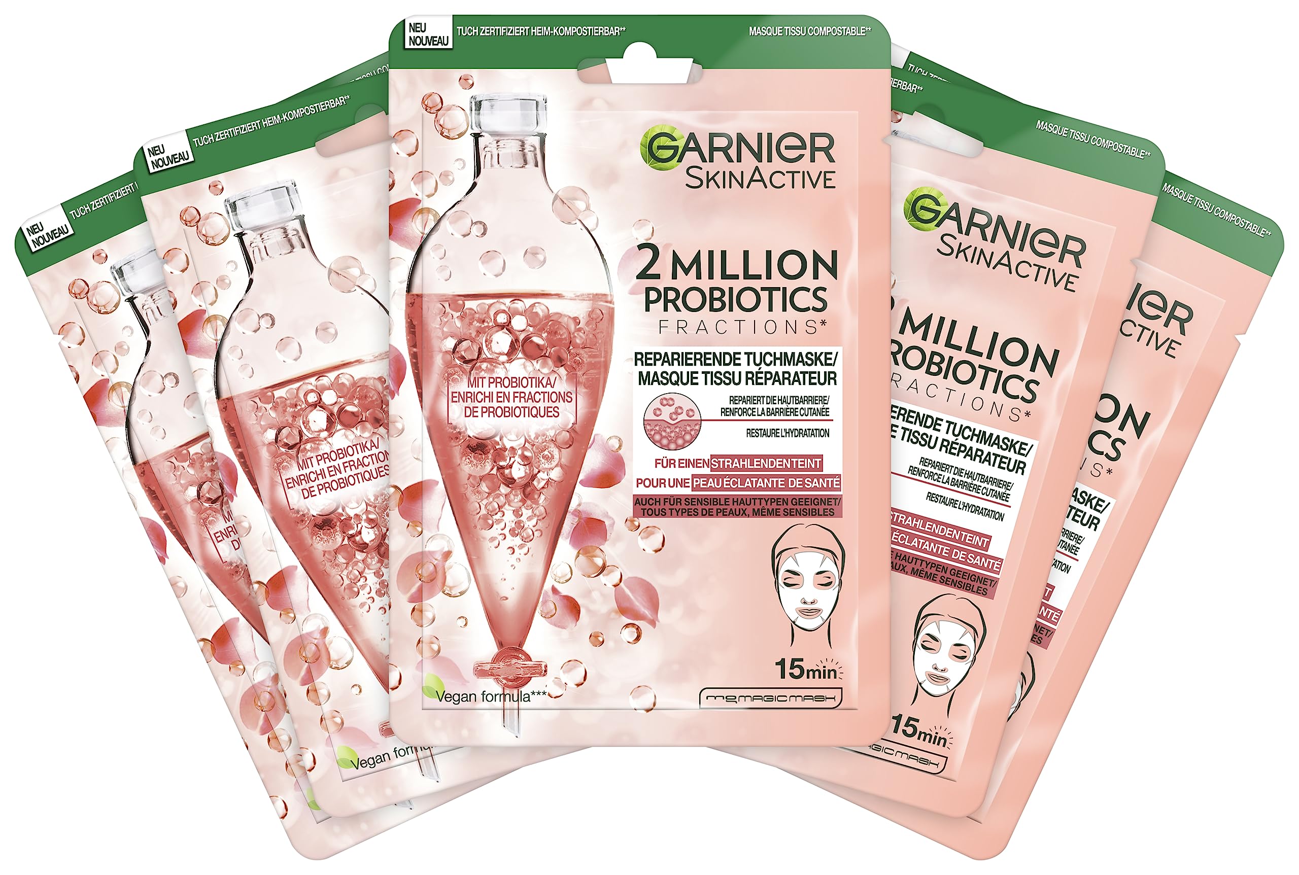 garnier-skinactive-2-million-probiotics-masque-tissu-r-parateur-lot-de-5 image 1