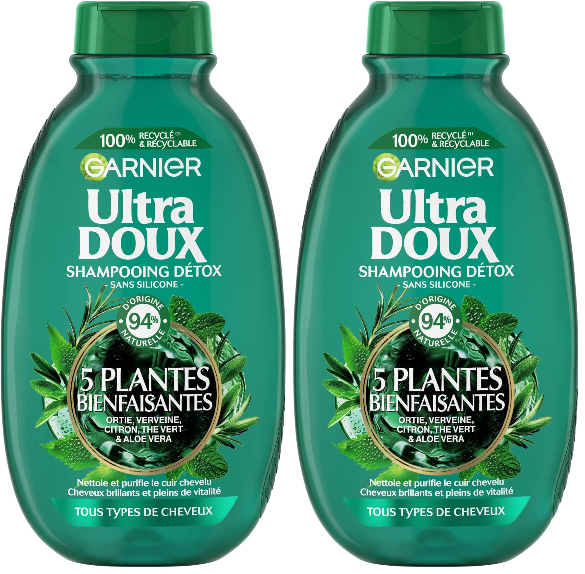 garnier-ultra-doux-shampooing-purifiant-th-vert-5-plantes-300ml image 2