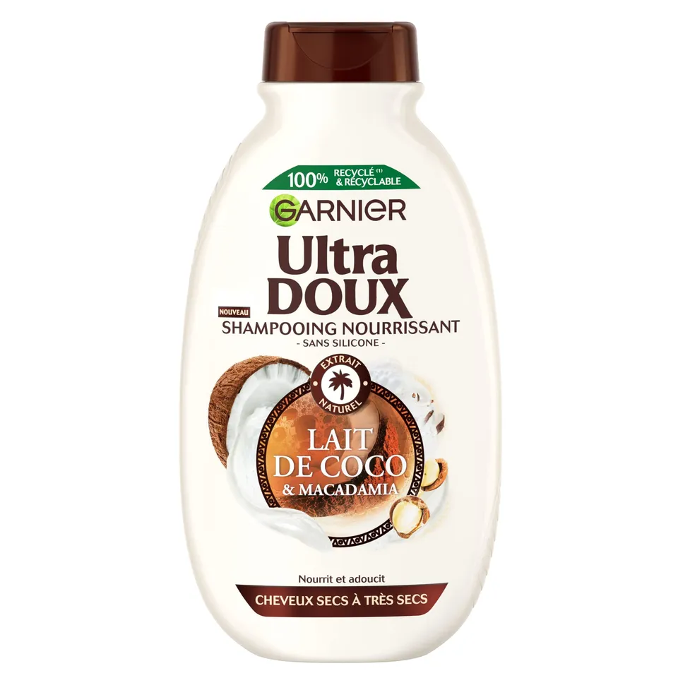 garnier-ultra-doux-shampooing-lait-de-coco-et-macadamia-300-ml-cheveux-normaux-s image 1