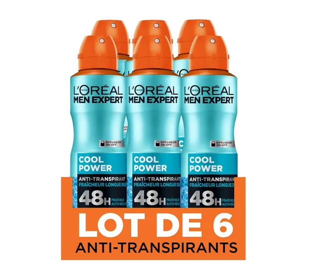 l-or-al-men-expert-cool-power-d-odorant-spray-homme-200-ml-pack-de-6 image 1