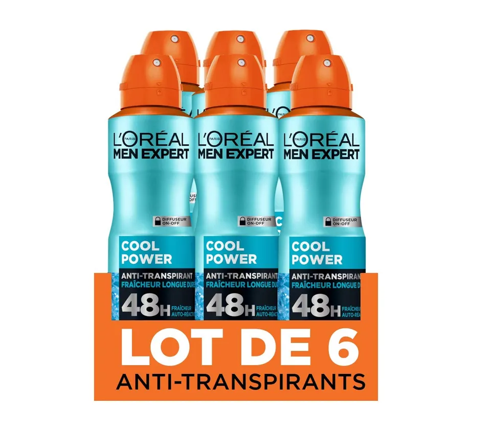 l-or-al-men-expert-cool-power-d-odorant-spray-homme-200-ml-pack-de-6 image 1