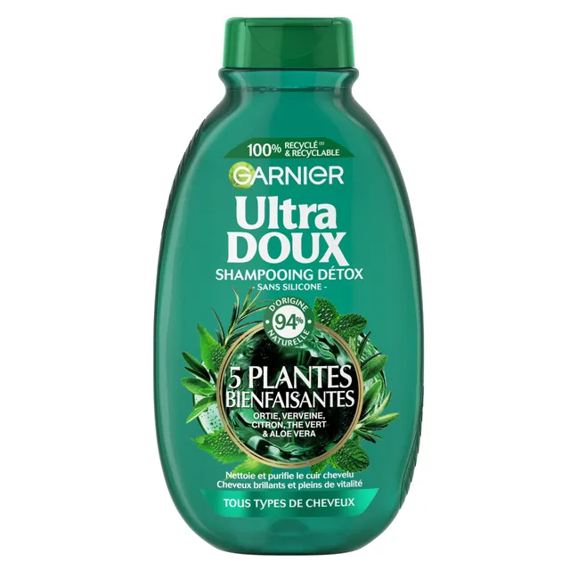 garnier-ultra-doux-shampooing-purifiant-th-vert-5-plantes-300ml image 1