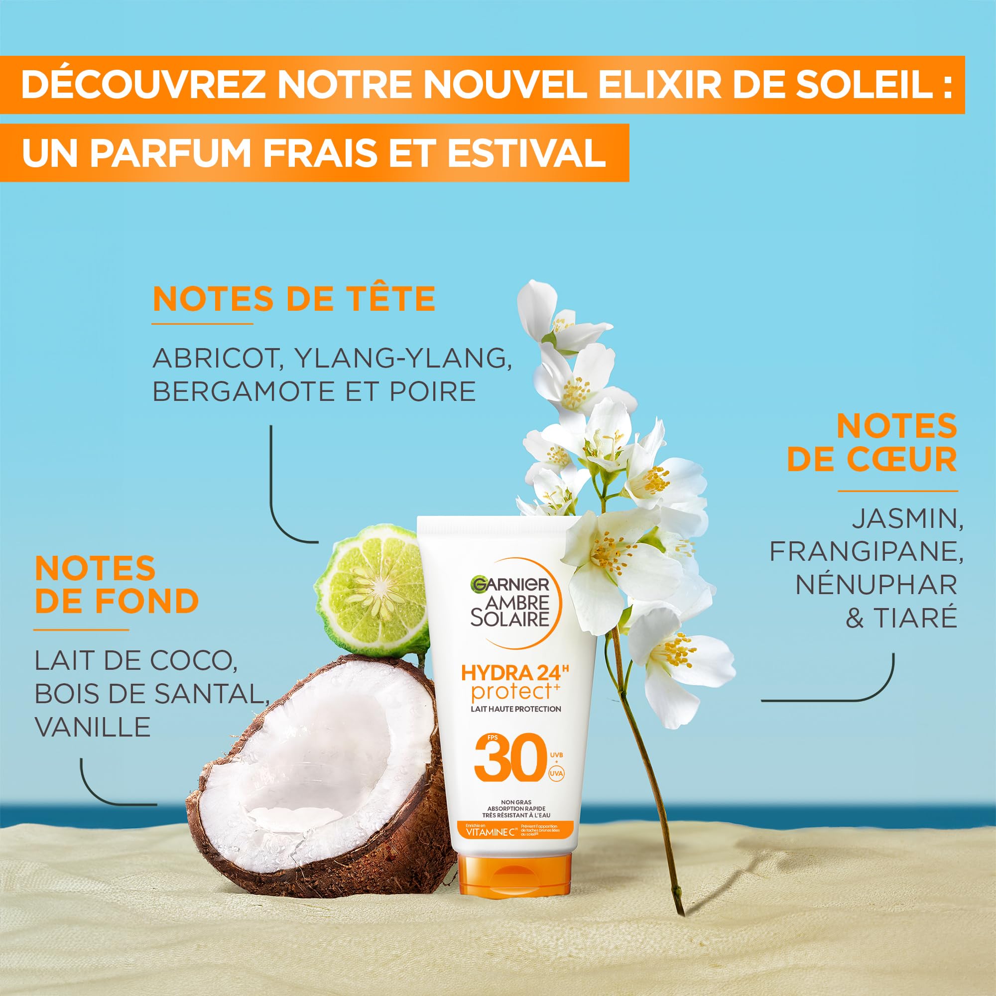 garnier-ambre-solaire-hydra-lait-protecteur-spf30-vitamine-c-visage-corps-50-ml image 6