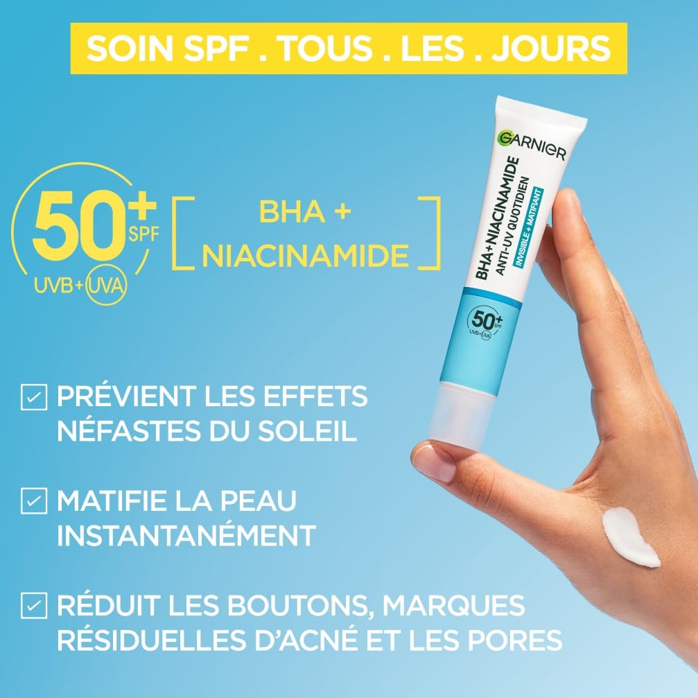 garnier-skinactive-fluide-anti-uv-matifiant-anti-imperfections-spf-50-bha-niacin image 2