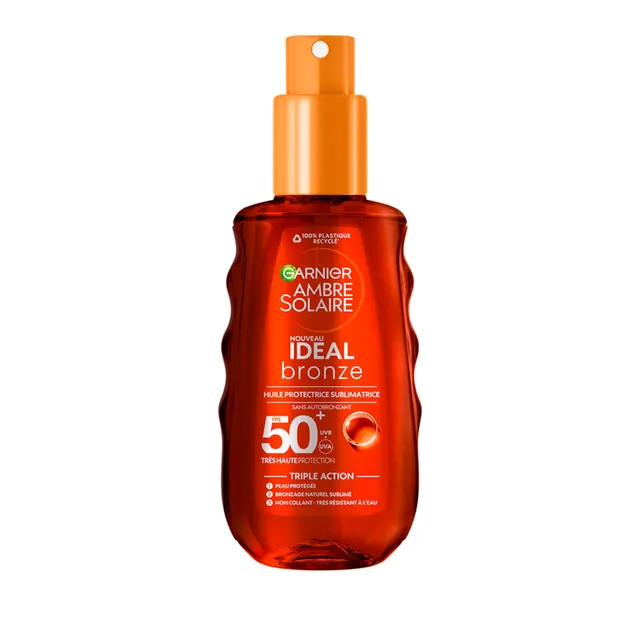 garnier-ambre-solaire-ideal-bronze-huile-protectrice-sublimatrice-spf50-150-ml image 1