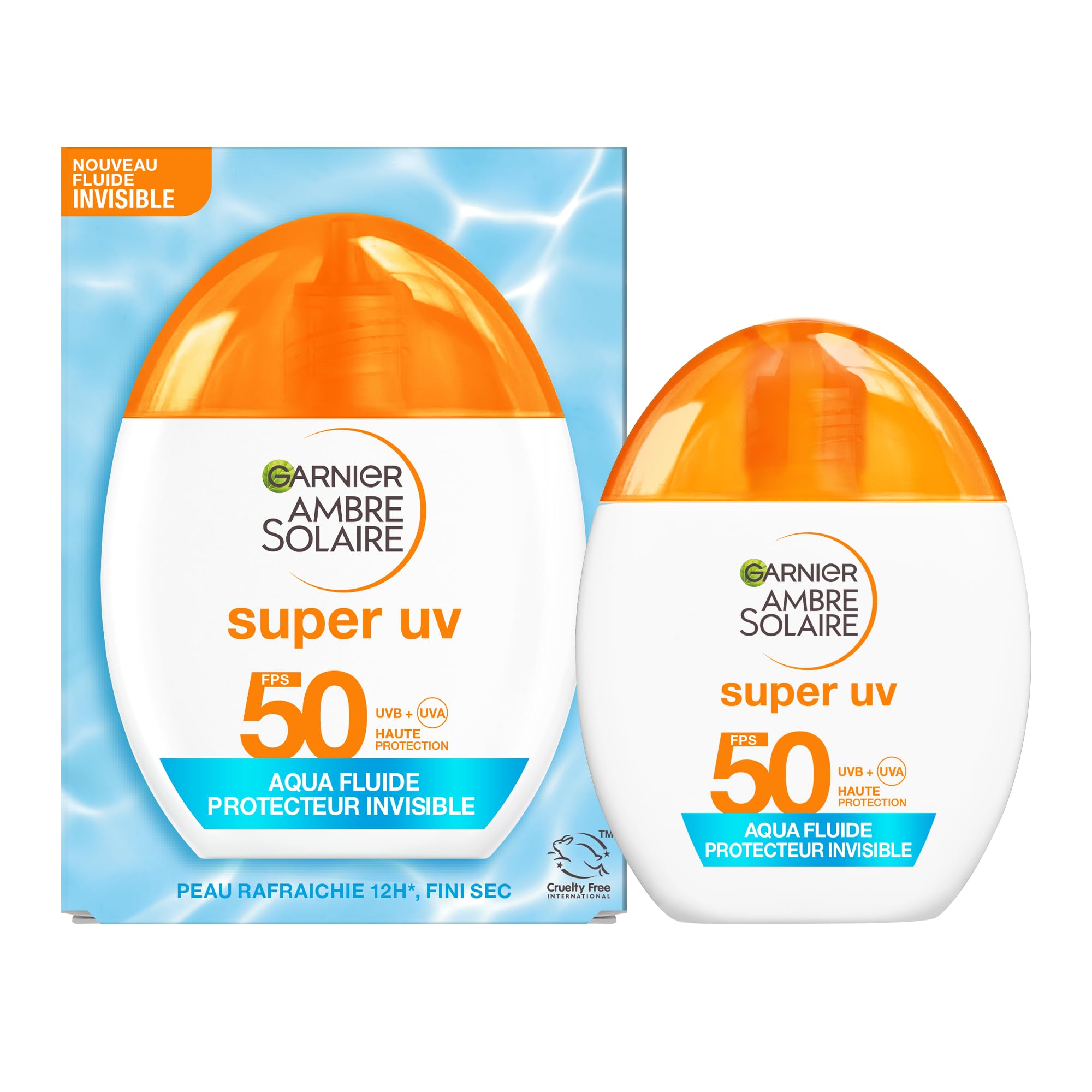garnier-ambre-solaire-aqua-fluide-visage-invisible-spf50-hyaluron-40-ml image 1