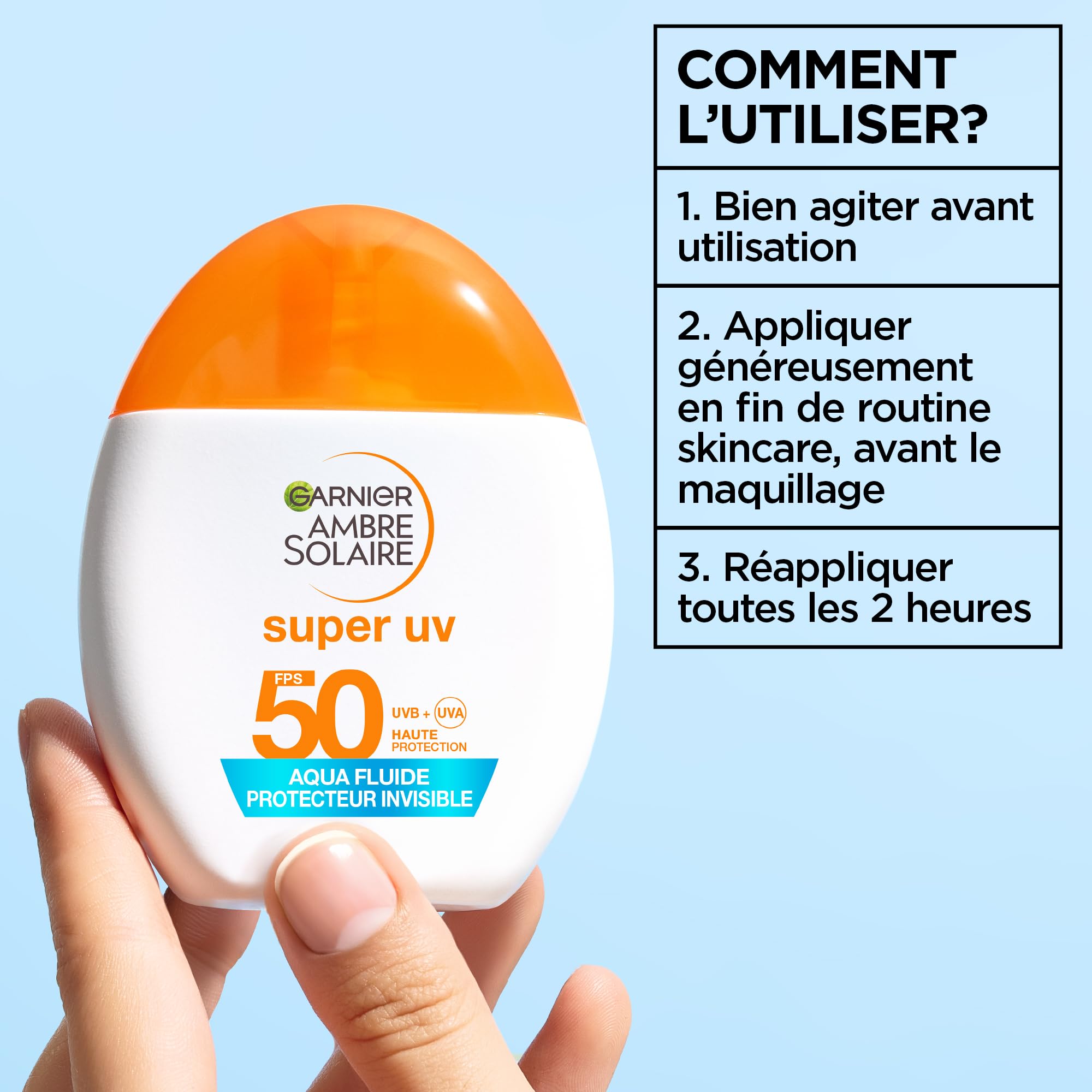 garnier-ambre-solaire-aqua-fluide-visage-invisible-spf50-hyaluron-40-ml image 5