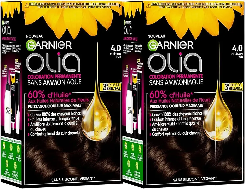 garnier-olia-coloration-permanente-sans-ammoniaque-ch-tain-pur-4-0-lot-de-2 image 1