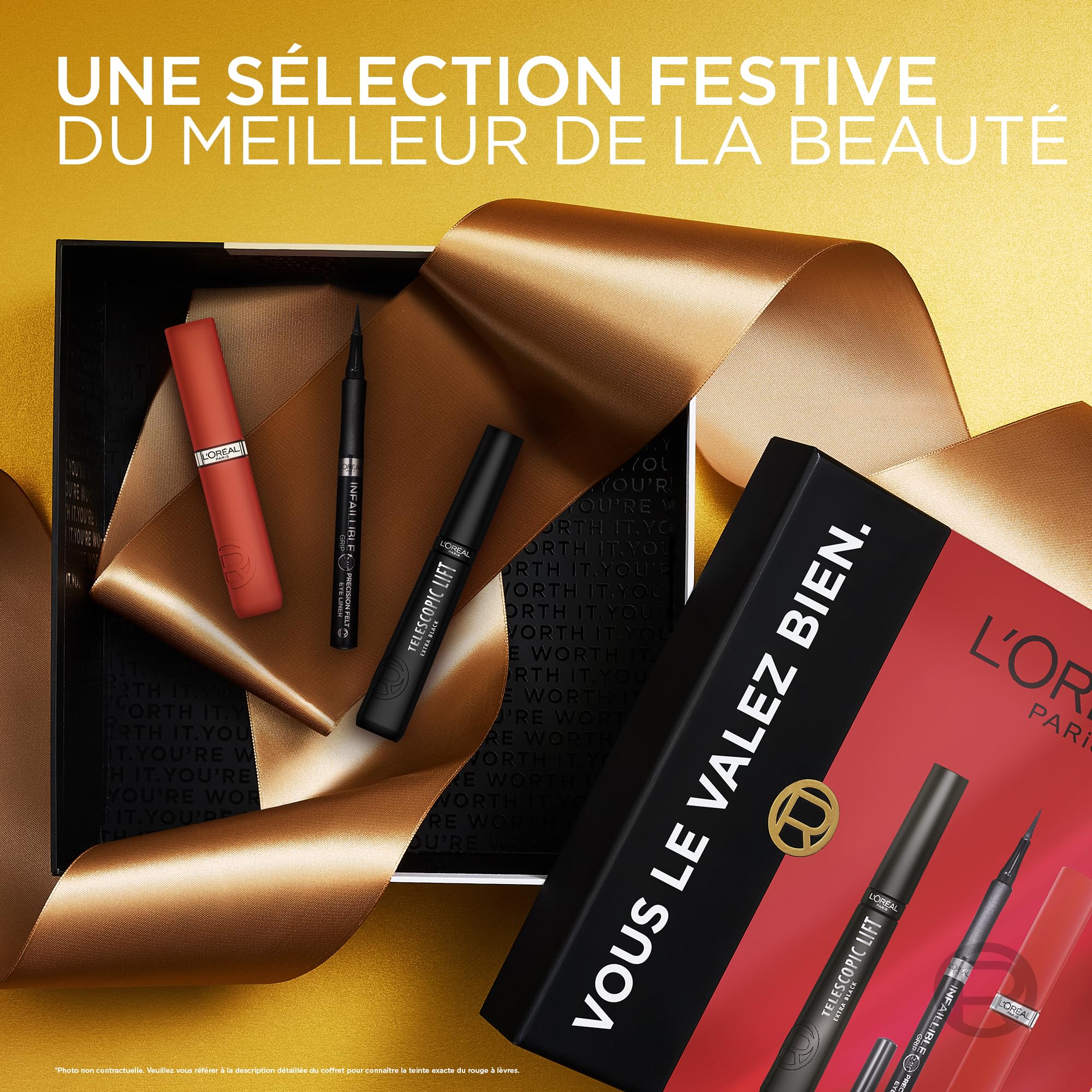 l-or-al-paris-coffret-maquillage-mascara-telescopic-lift-eyeliner-rouge-l-vres image 5