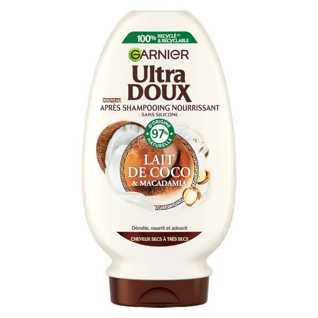 garnier-ultra-doux-apr-s-shampooing-coco-macadamia-250ml-cheveux-secs image 1