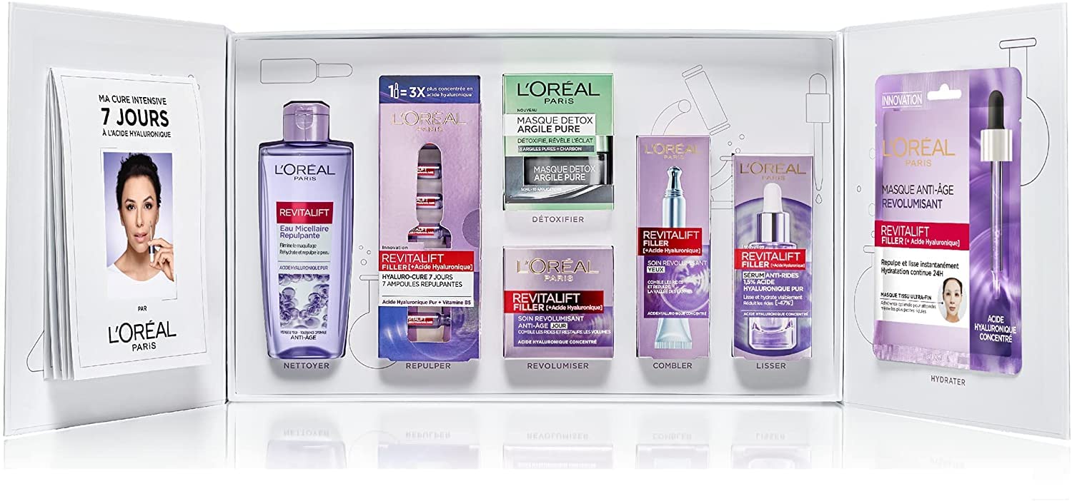 l-or-al-paris-revitalift-filler-coffret-cadeau-d-tox-anti-rides-routine-7-produi image 1