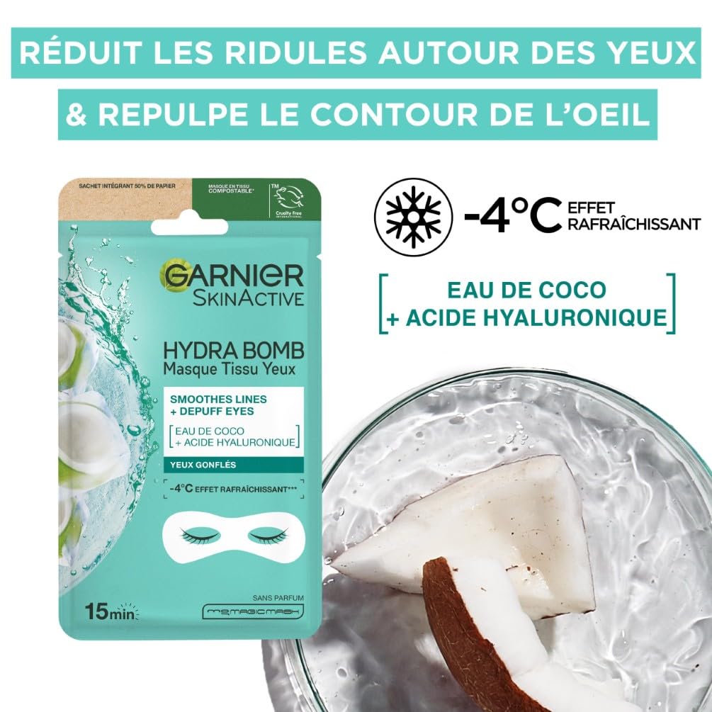 garnier-skin-active-coffret-5-masques-tissu-hydrabomb-visage-et-yeux-acide-hyalu image 5
