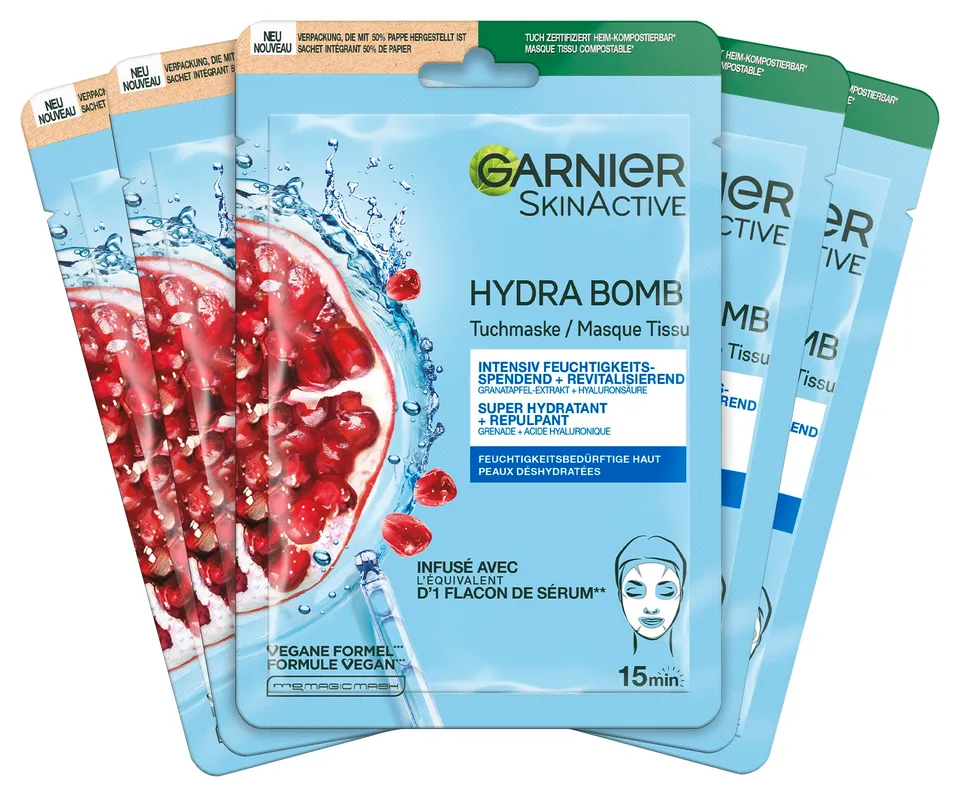 garnier-skinactive-hydra-bomb-grenade-masques-tissu-5-x-28-g image 1
