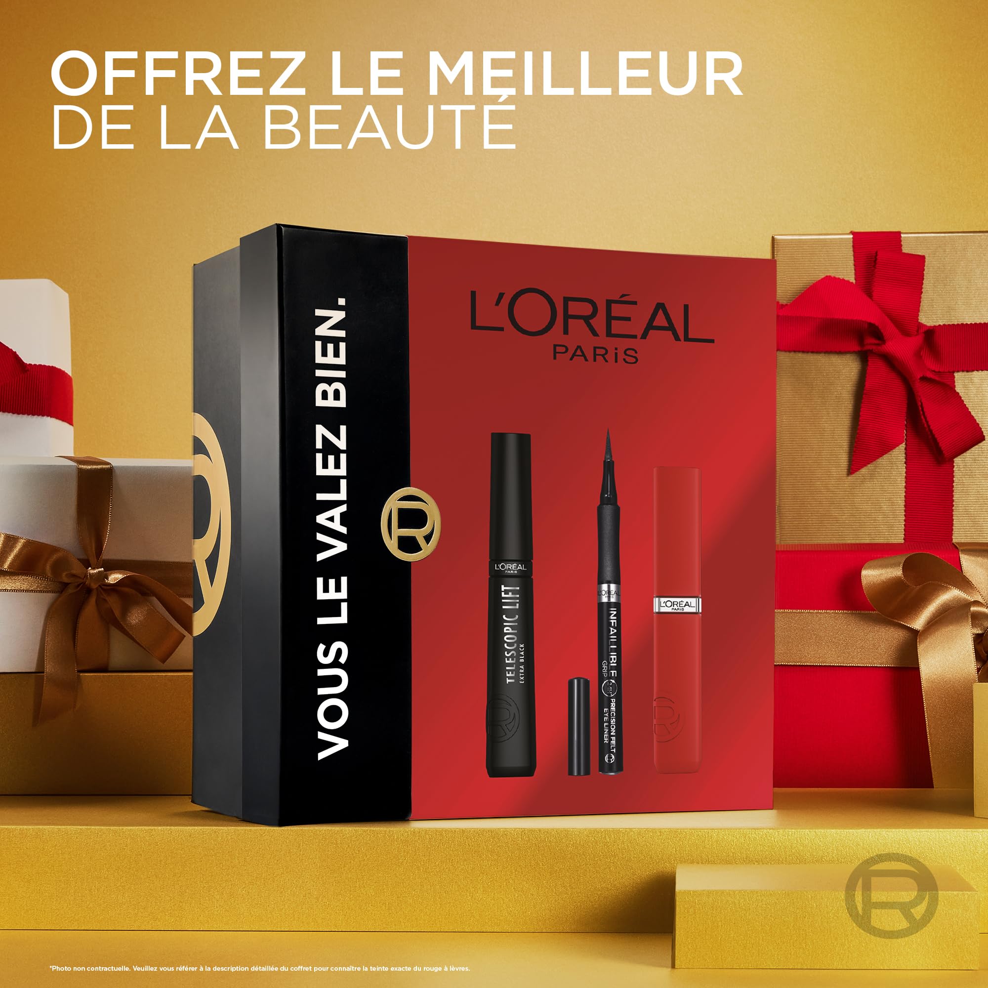 l-or-al-paris-coffret-maquillage-mascara-telescopic-lift-eyeliner-rouge-l-vres image 4