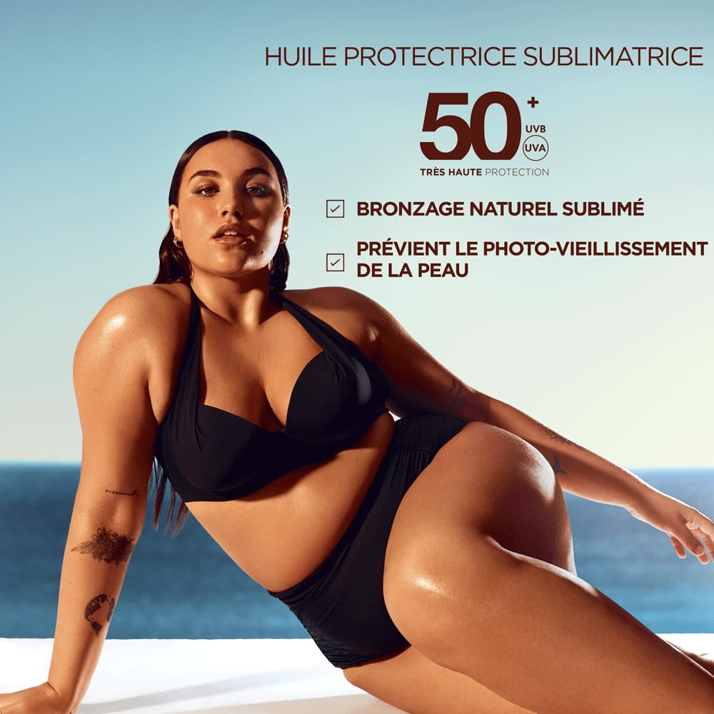 garnier-ambre-solaire-ideal-bronze-huile-protectrice-sublimatrice-spf50-150-ml image 2