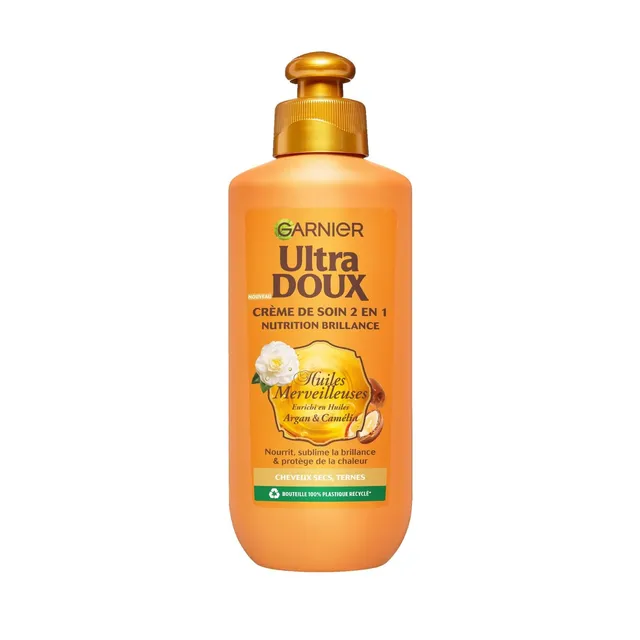 garnier-ultra-doux-cr-me-soin-argan-cam-lia-nutrition-brillance-200-ml image 1