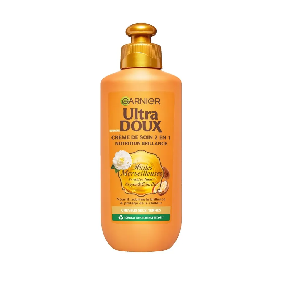 garnier-ultra-doux-cr-me-soin-argan-cam-lia-nutrition-brillance-200-ml image 1