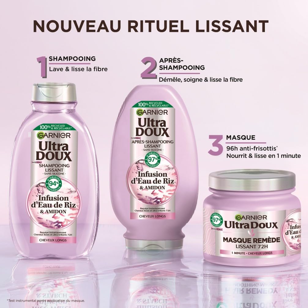 garnier-ultra-doux-shampooing-lissant-eau-de-riz-250-ml image 4