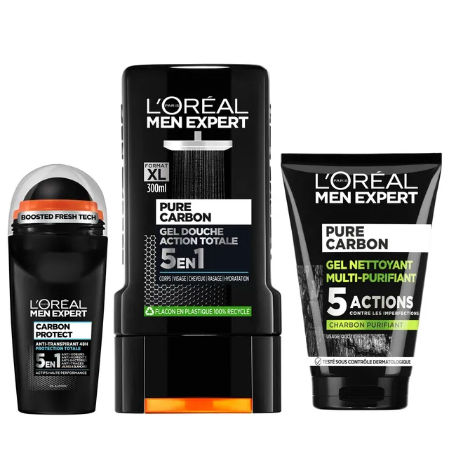 l-or-al-men-expert-coffret-routine-carbon-3-produits-homme-d-odorant-douche-nett image 1