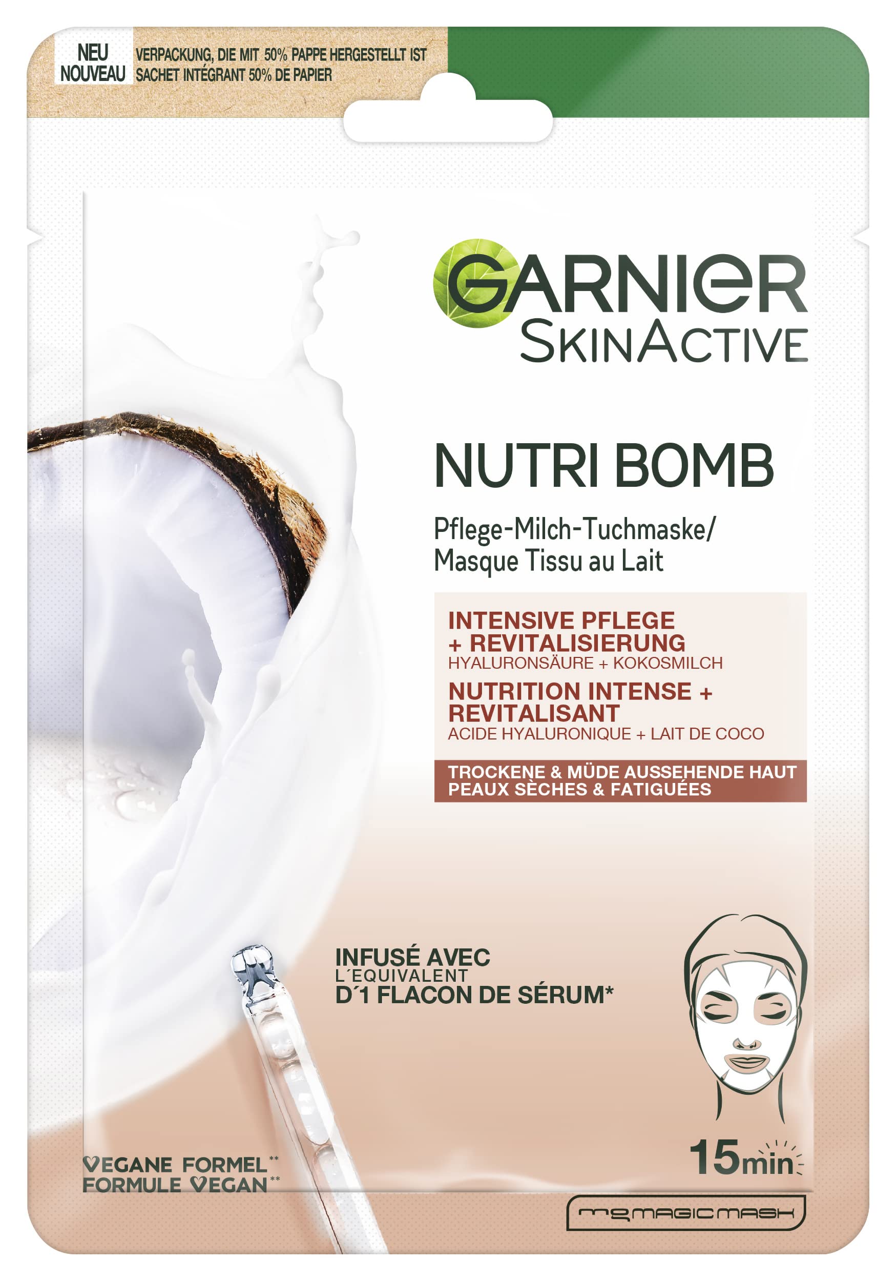 garnier-skin-active-nutri-bomb-masque-tissu-lait-de-coco-acide-hyaluronique-x1 image 1