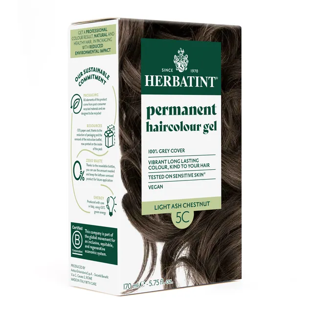 herbatint-soin-colorant-permanent-5c-ch-tain-clair-cendr-gel-170-ml image 1