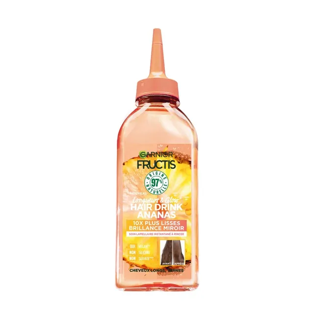 garnier-fructis-hair-drink-soin-lamellaire-lissant-ananas-vegan-200-ml image 1