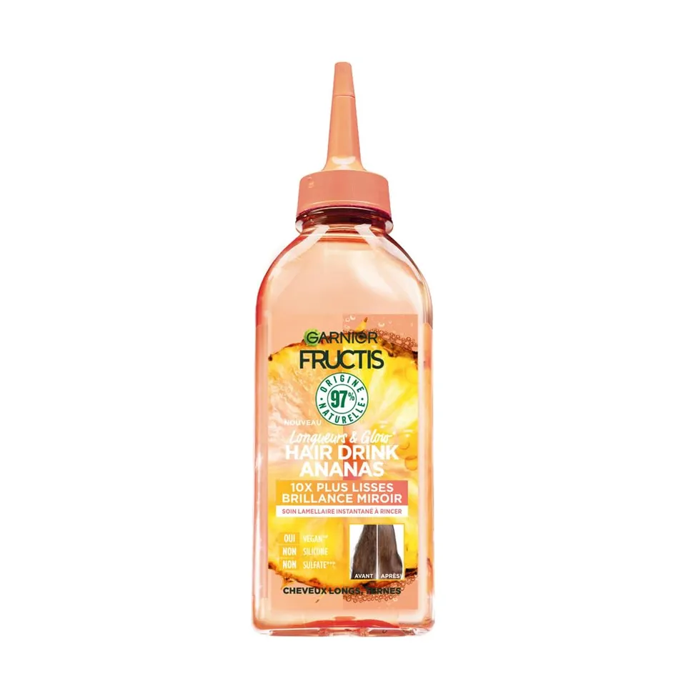 garnier-fructis-hair-drink-soin-lamellaire-lissant-ananas-vegan-200-ml image 1