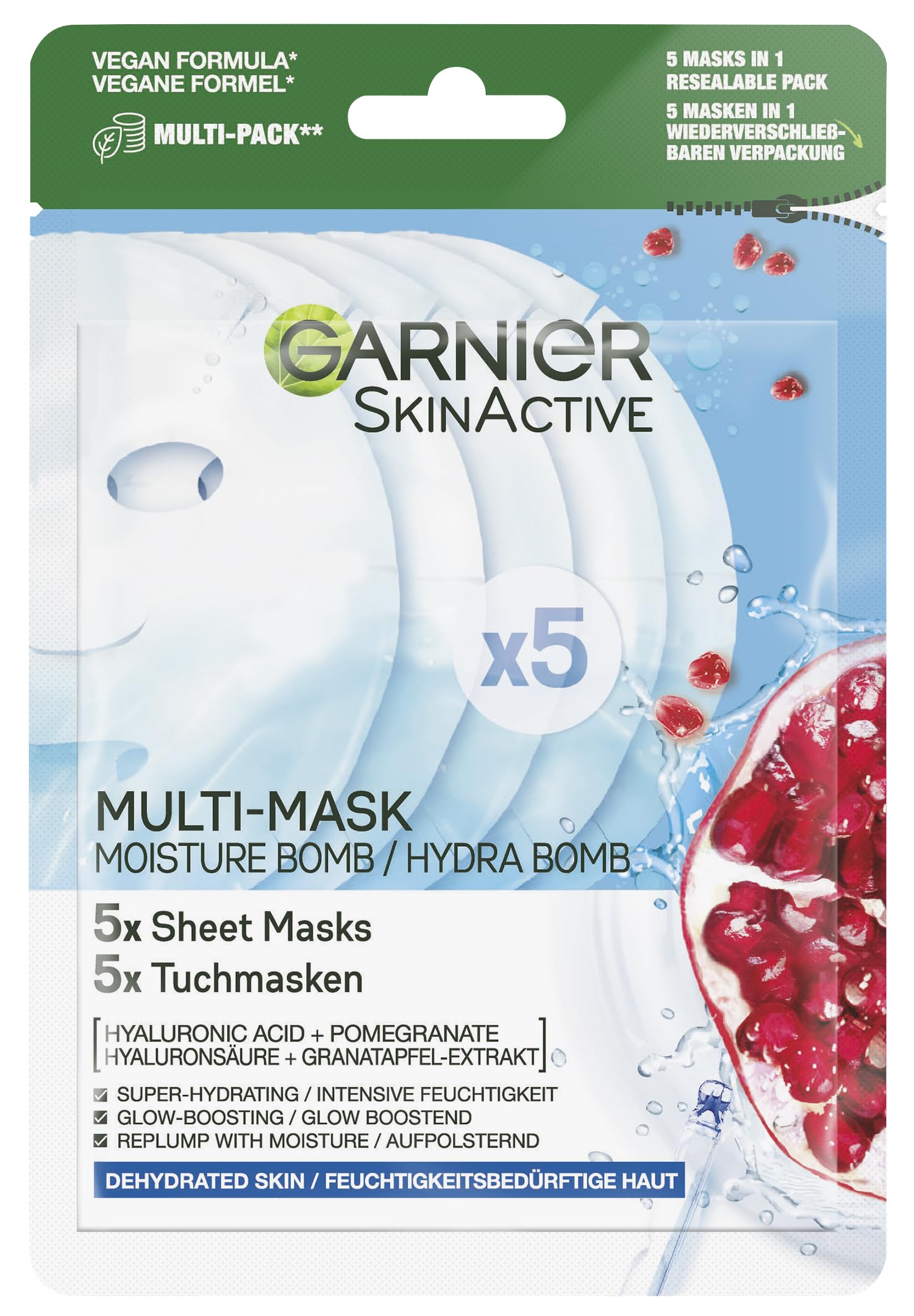 garnier-skinactive-hydrabomb-masques-tissu-grenade-x5 image 1