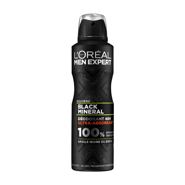 l-or-al-paris-men-expert-black-mineral-d-odorant-homme-spray-48h-sans-sel-d-alum image 1