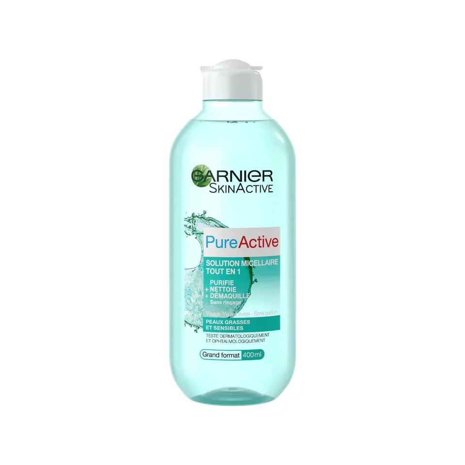 garnier-pure-active-solution-micellaire-tout-en-1-400-ml-peaux-mixtes-grasses-et image 1