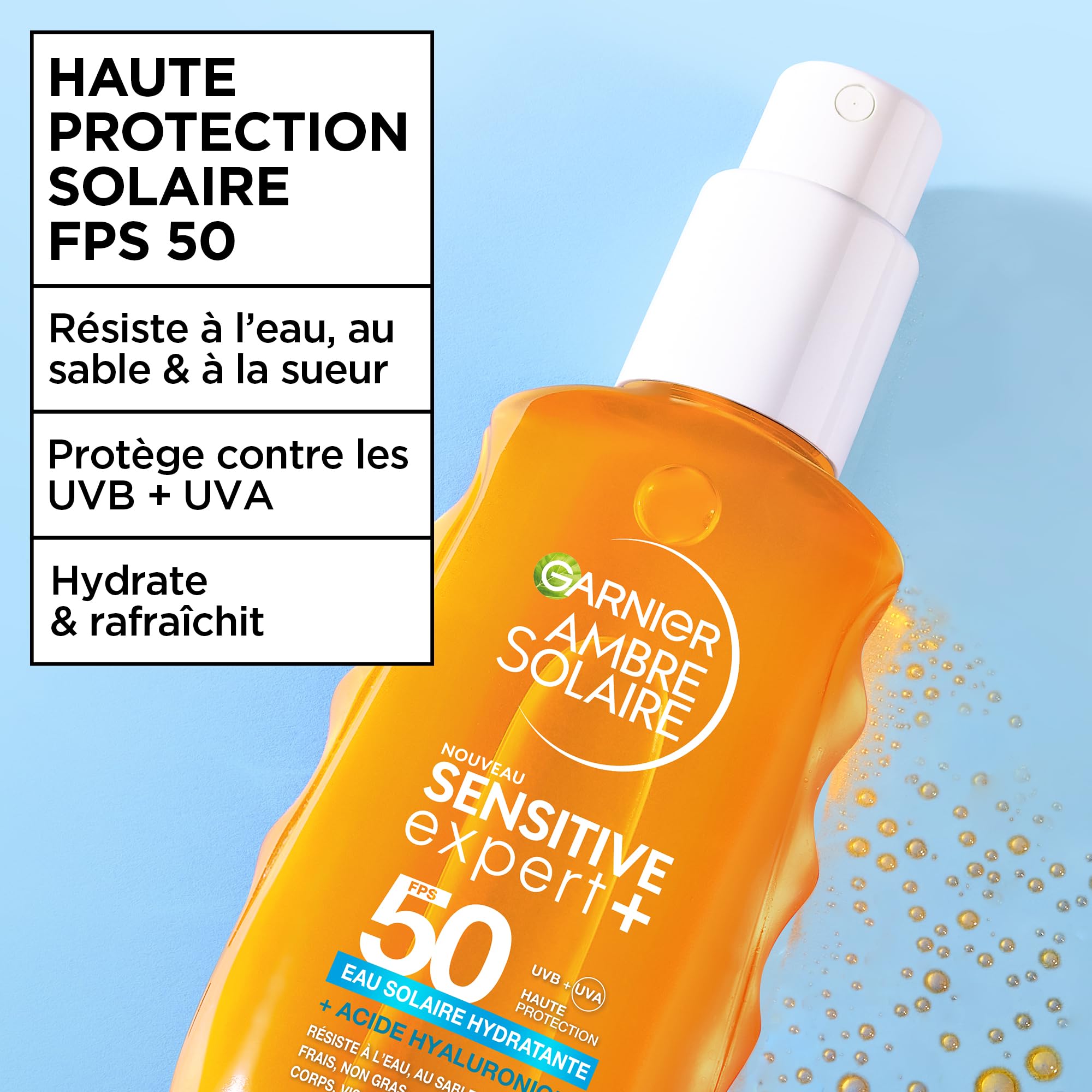 garnier-ambre-solaire-sensitive-expert-eau-solaire-hydratante-spf50-200ml image 2