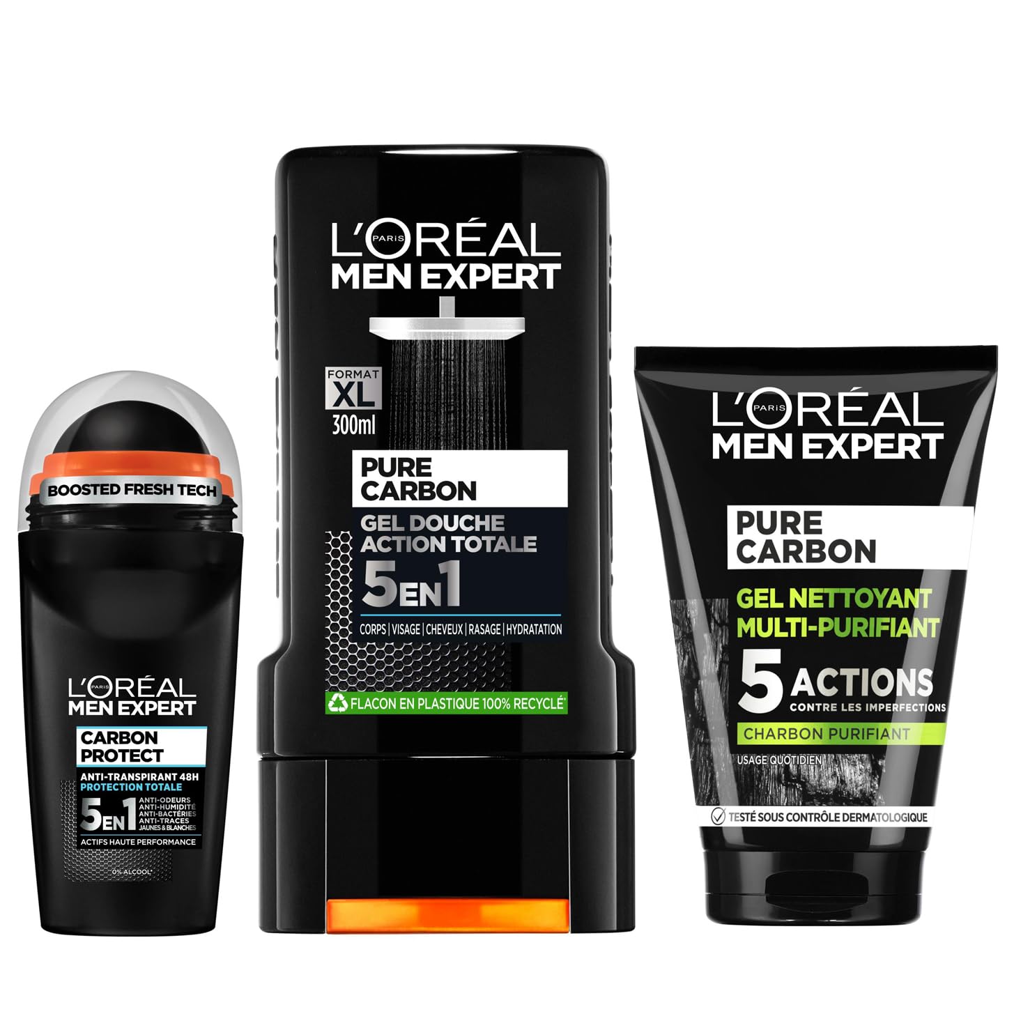 l-or-al-men-expert-coffret-routine-carbon-3-produits-homme-d-odorant-douche-nett image 1