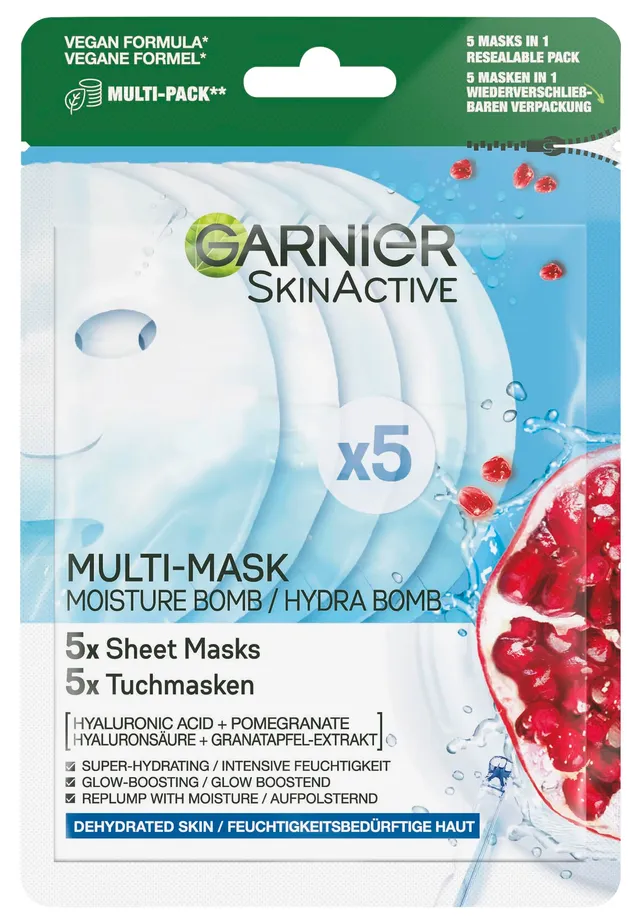 garnier-skinactive-hydrabomb-masques-tissu-grenade-x5 image 1