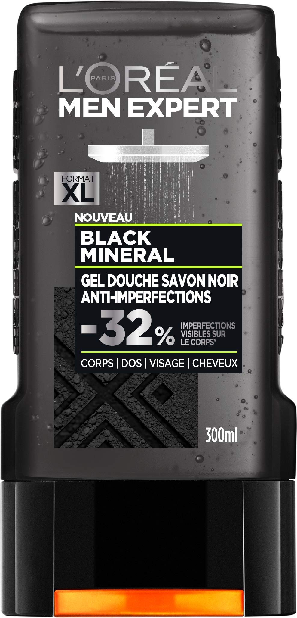l-or-al-paris-men-expert-black-mineral-gel-douche-anti-imperfections-3-x-300-ml image 2