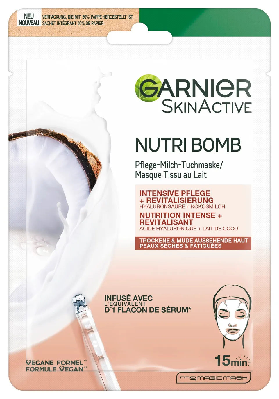 garnier-skin-active-nutri-bomb-masque-tissu-lait-de-coco-acide-hyaluronique-x1 image 1