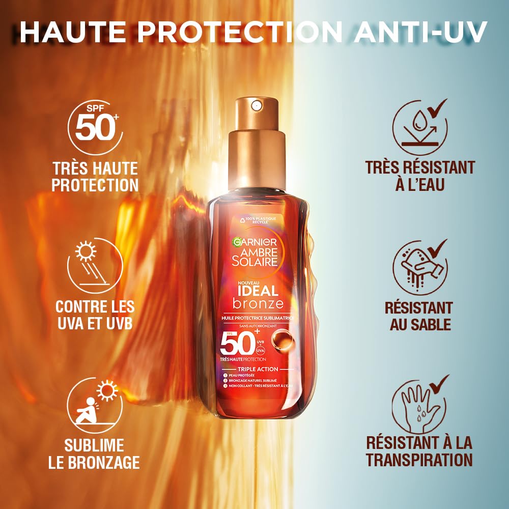 garnier-ambre-solaire-ideal-bronze-huile-protectrice-sublimatrice-spf50-150-ml image 3