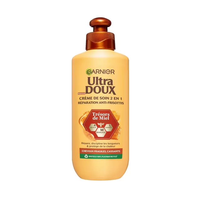 garnier-ultra-doux-tr-sors-de-miel-cr-me-soin-2-en-1-cheveux-fragiles-cassants-2 image 1