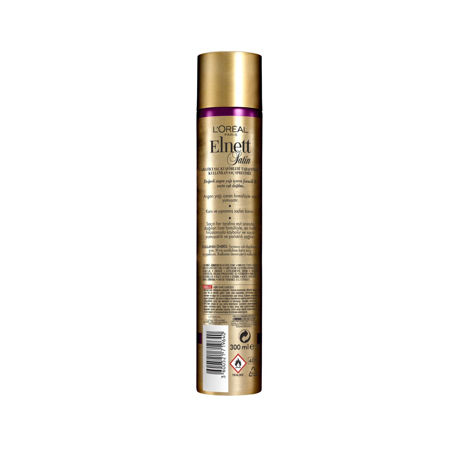 l-or-al-paris-elnett-laque-fixation-forte-huile-pr-cieuse-argan-300-ml image 2