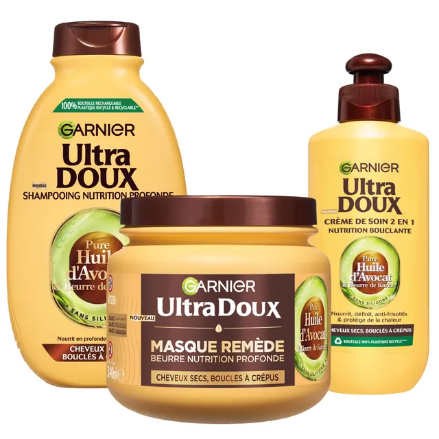 garnier-ultra-doux-routine-boucles-avocat-karit-shampooing-apr-s-shampooing-masq image 1