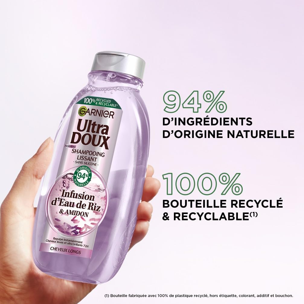 garnier-ultra-doux-shampooing-lissant-eau-de-riz-250-ml image 3