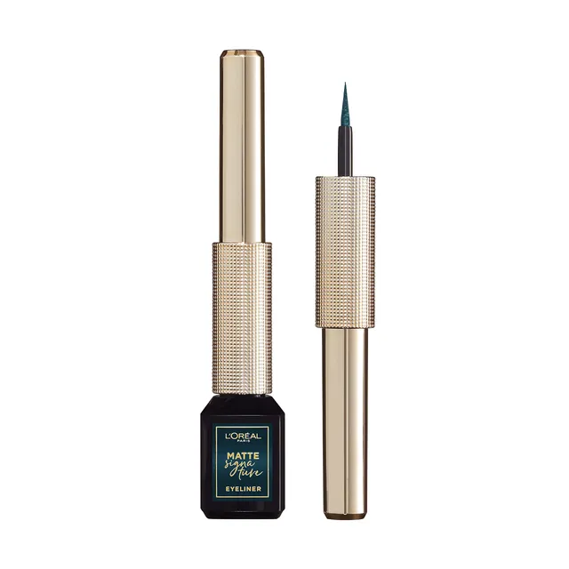 l-or-al-paris-matte-signature-eyeliner-pinceau-mat-emeraude-vert-3-ml image 1
