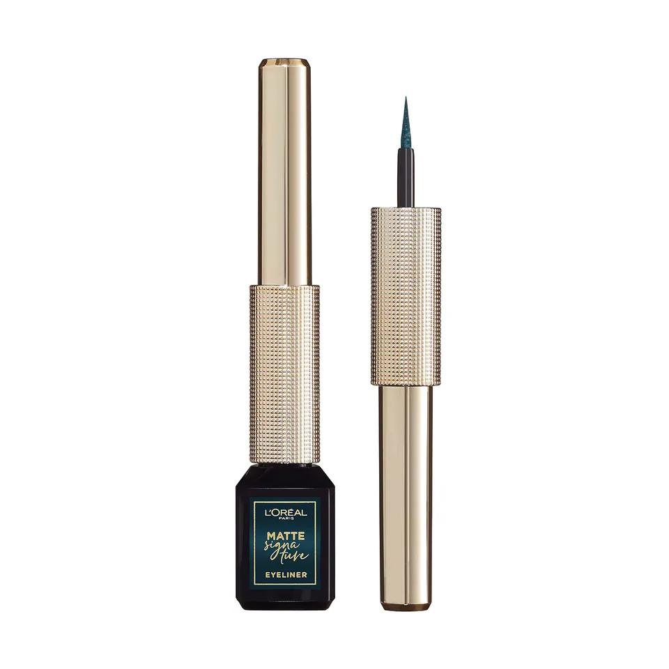 l-or-al-paris-matte-signature-eyeliner-pinceau-mat-emeraude-vert-3-ml image 1