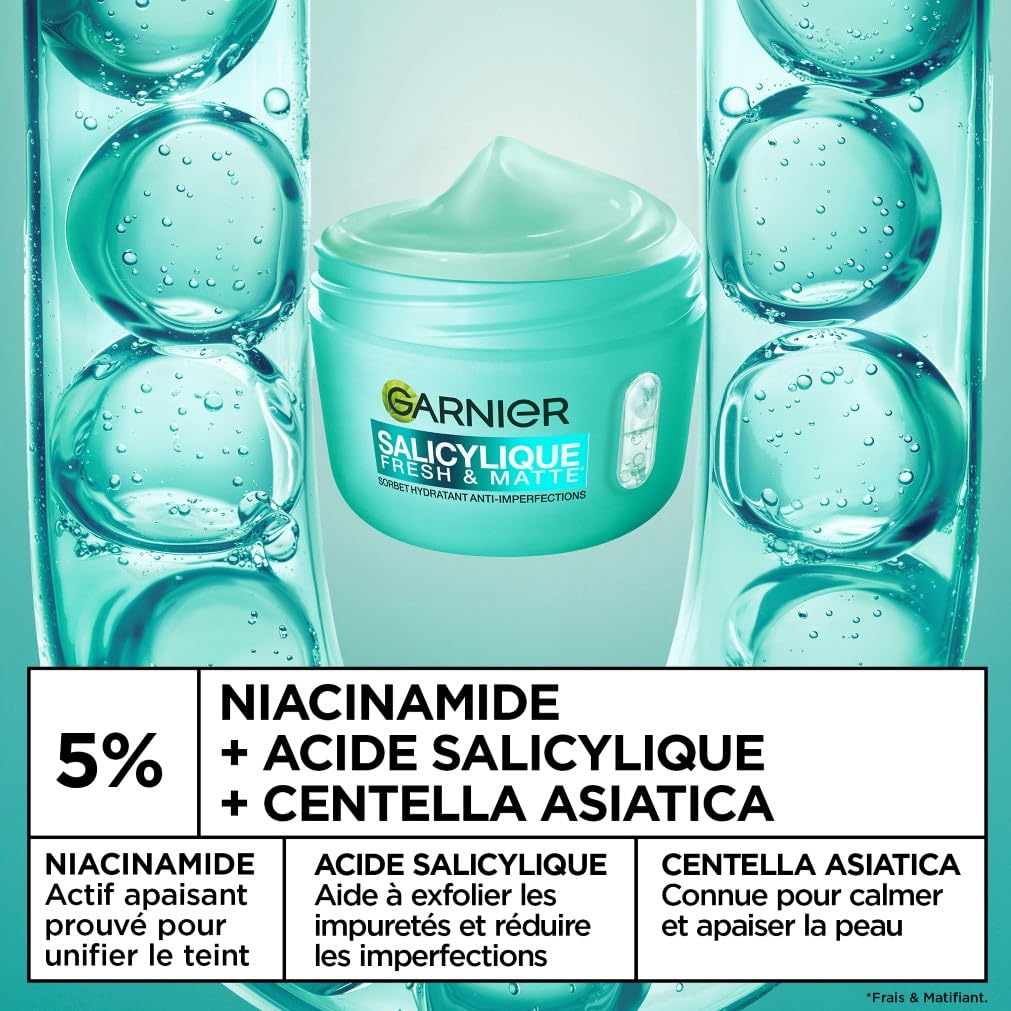 garnier-salicylique-cr-me-sorbet-fresh-matte-hydratante-matifiante-85-ml image 3