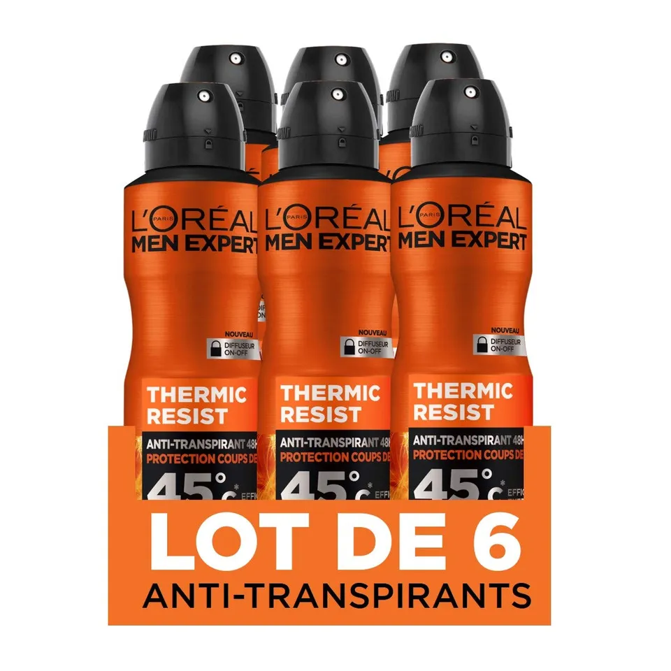 l-or-al-paris-men-expert-thermic-resist-d-odorant-spray-homme-pack-de-6 image 1