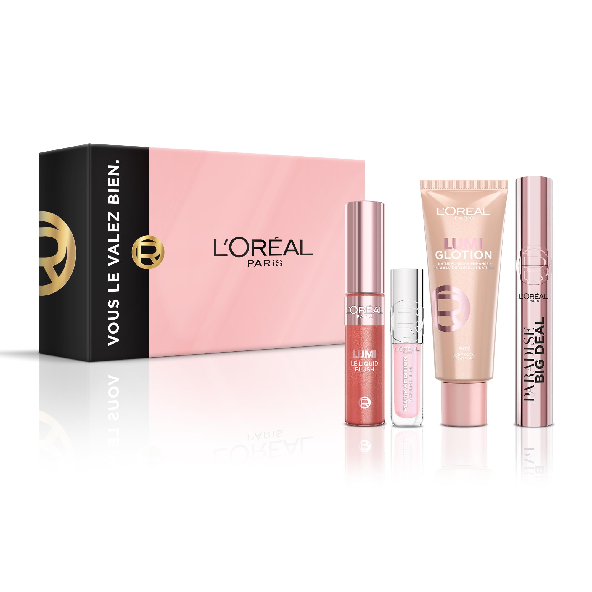 l-or-al-paris-coffret-maquillage-natural-glow-4-produits-mascara-blush-glotion image 1