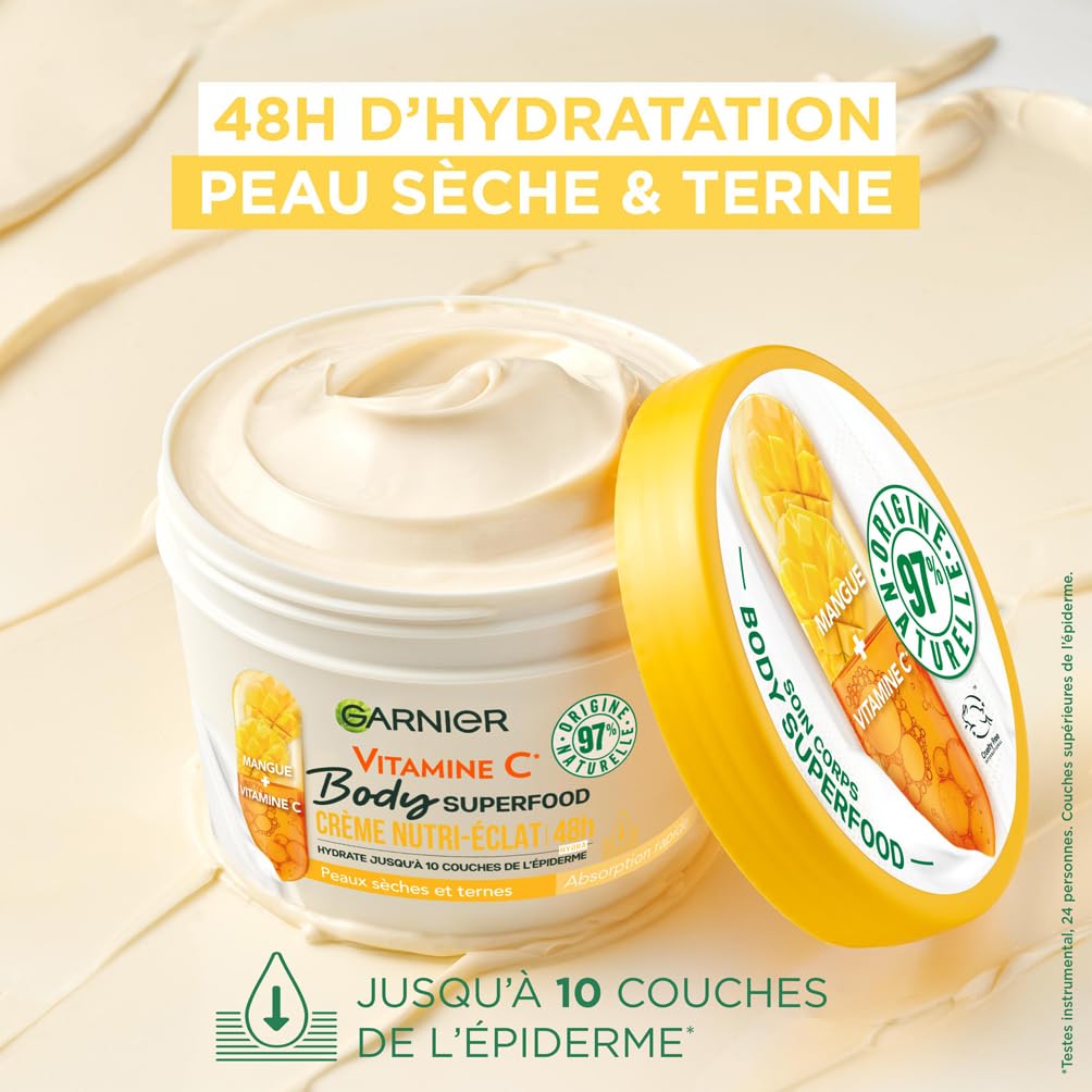 garnier-body-superfood-cr-me-corps-nutri-clat-mangue-vitamine-c-380-ml image 2