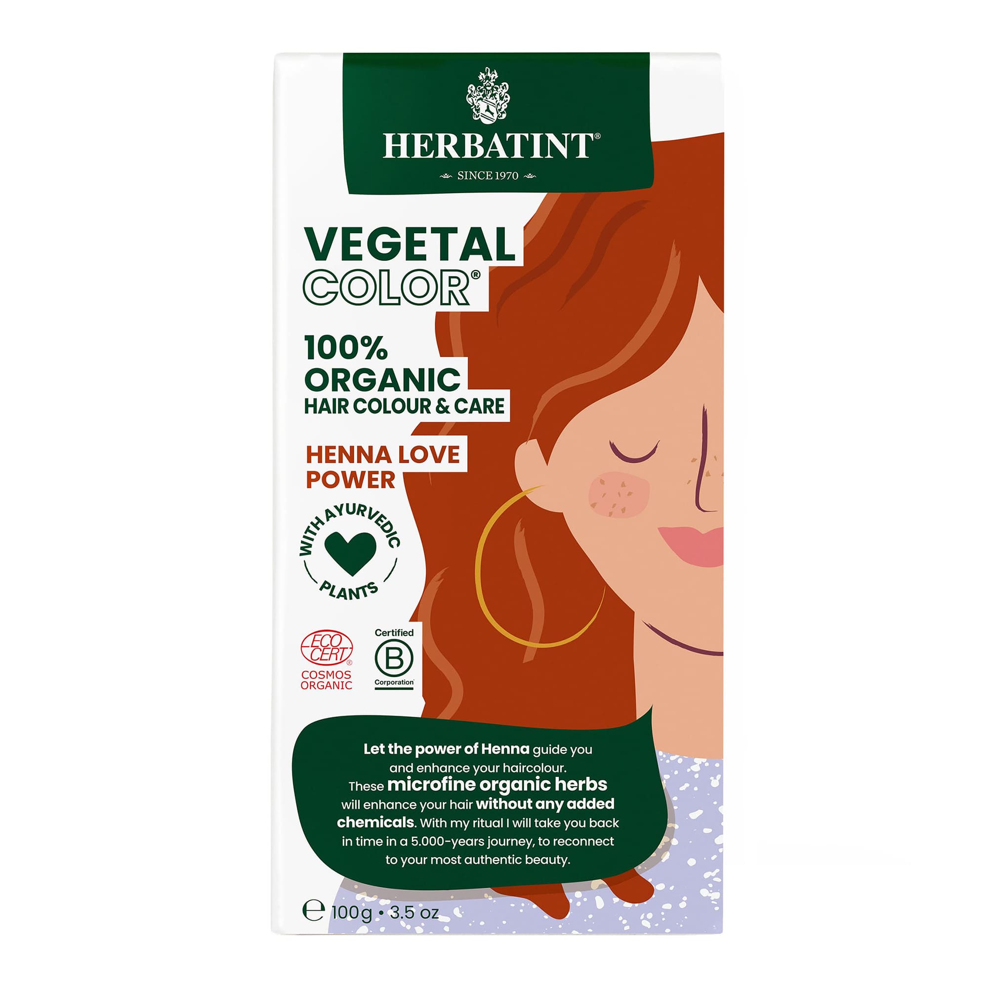 herbatint-vegetal-color-henn-pur-henna-love-poudre-de-henn-100-g image 2